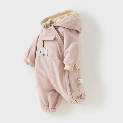 Baby Girls/Boys Cute Indoor Warm Hooded One-Piece Romper