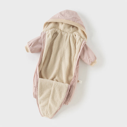 Baby Girls/Boys Cute Indoor Warm Hooded One-Piece Romper