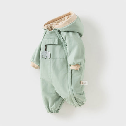Baby Girls/Boys Cute Indoor Warm Hooded One-Piece Romper