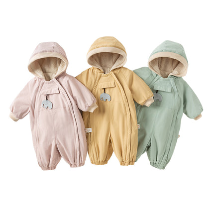 Baby Girls/Boys Cute Indoor Warm Hooded One-Piece Romper