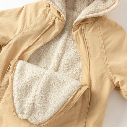 Baby Girls/Boys Cute Indoor Warm Hooded One-Piece Romper