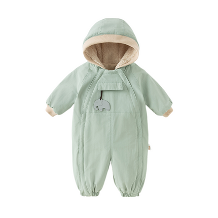 Baby Girls/Boys Cute Indoor Warm Hooded One-Piece Romper