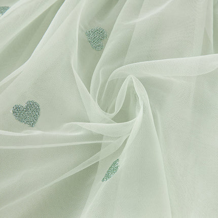 Toddler Girls Delicate Grey Green A-line Party Mesh Dress