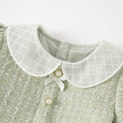 Toddler Girls Delicate Grey Green A-line Party Mesh Dress