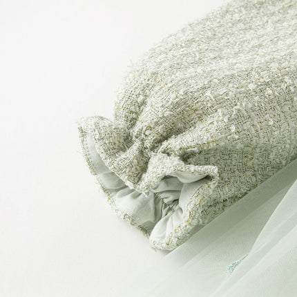 Toddler Girls Delicate Grey Green A-line Party Mesh Dress