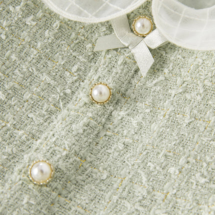 Toddler Girls Delicate Grey Green A-line Party Mesh Dress
