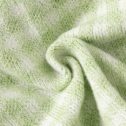 Toddler Girls Fresh Green Plaid Knit Sweater Mesh Party Dress