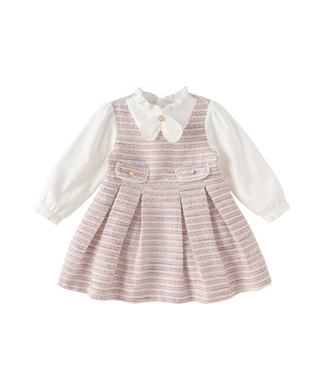 Toddler Girls Purple Striped Princess Dress