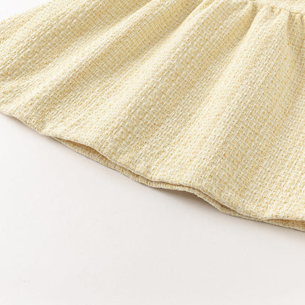 Toddler Girls Yellow Romantic French-style Princess Dress(wallet bag)
