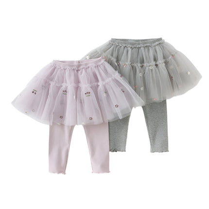 Toddler Girls Mesh Skirt Leggings Pants