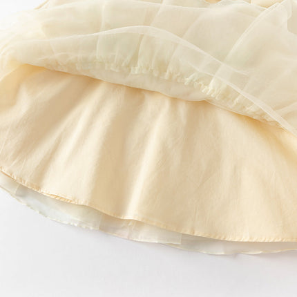 Toddler Girls Gentle Yellow Floral Princess Mesh Dress