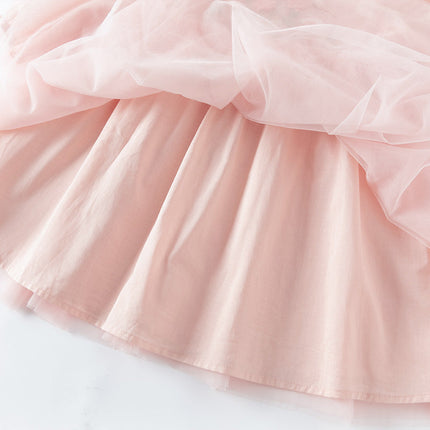 Toddler Girls Adorable Flower Embroidered Mesh Princess Dresses