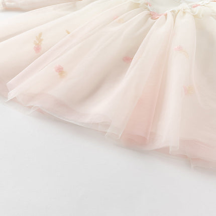 Toddler Girls Soft Seashell Pink Mesh Party Dress