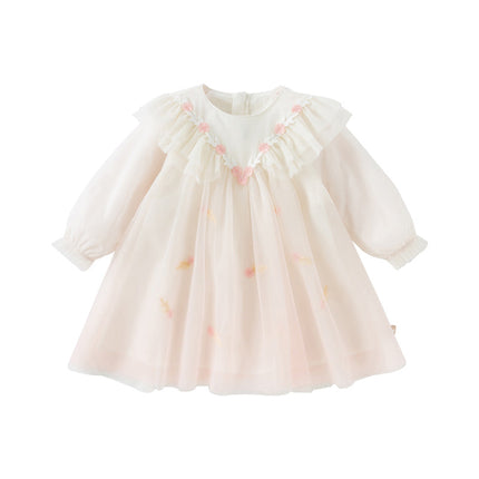 Toddler Girls Soft Seashell Pink Mesh Party Dress