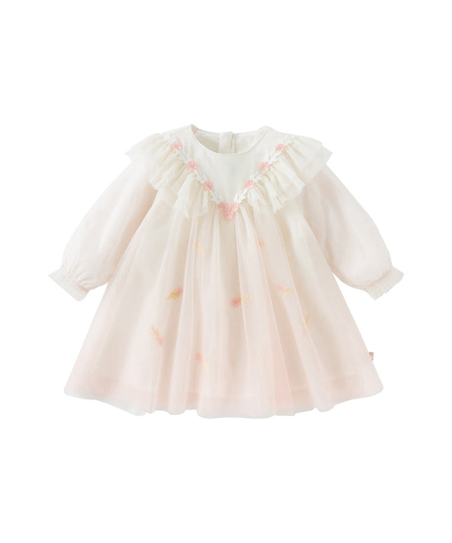 Toddler Girls Soft Seashell Pink Mesh Party Dress