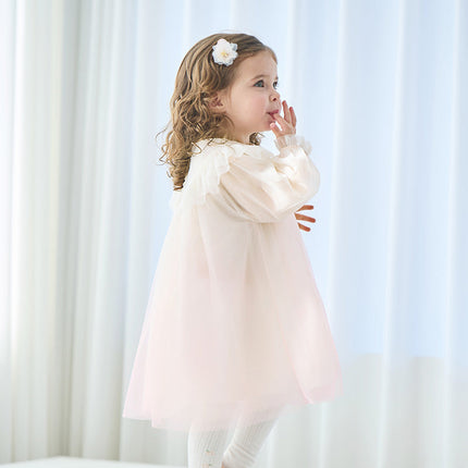 Toddler Girls Soft Seashell Pink Mesh Party Dress