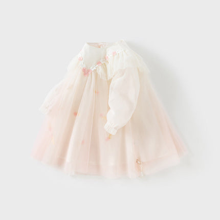 Toddler Girls Soft Seashell Pink Mesh Party Dress
