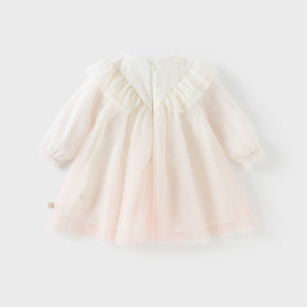 Toddler Girls Soft Seashell Pink Mesh Party Dress