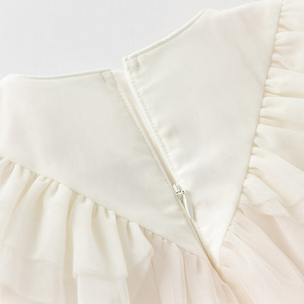 Toddler Girls Soft Seashell Pink Mesh Party Dress