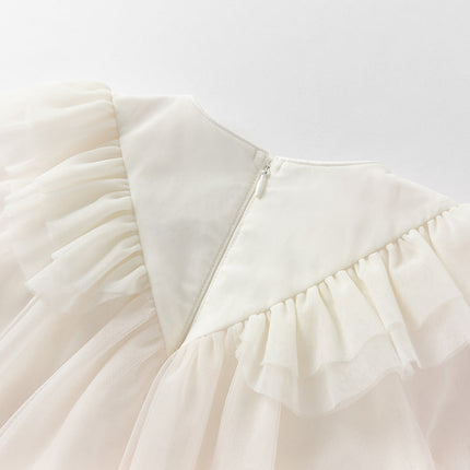 Toddler Girls Soft Seashell Pink Mesh Party Dress