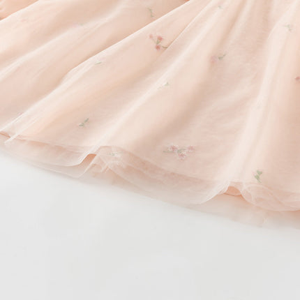 Toddler Girls Charming Peachy Pink Chinese-style Mesh Dress