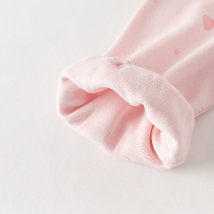 Baby Girls Cute Pink Bow Print Hooded Rompers