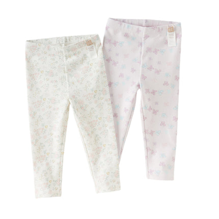 Toddler Girls Summer Cute Butterfly Print/Floral Print Breathable Slim Leggings