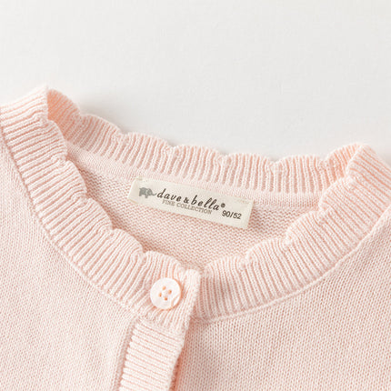 Toddler Girls Sweet Pink Cotton Lightweight Casual Sweater Cardigans