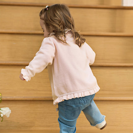 Toddler Girls Sweet Pink Cotton Lightweight Casual Sweater Cardigans