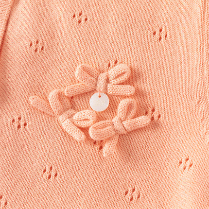 Toddler Girls Adorable Light Orange Lightweight Cotton Sweater Cardigans