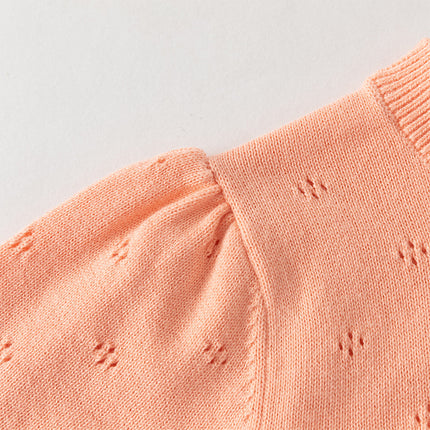 Toddler Girls Adorable Light Orange Lightweight Cotton Sweater Cardigans