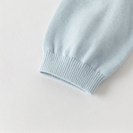 Toddler Girls Summer Light Blue Lace Collar Soft Versatile Sweater Cardigans
