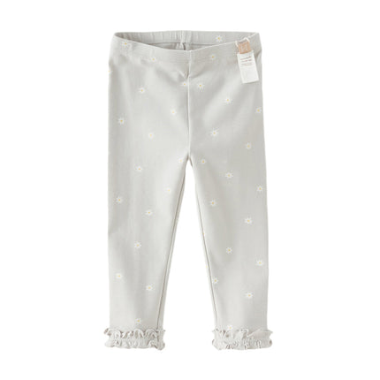 Toddler Girls Navy Blue/Grey Cute Print Slim Leggings