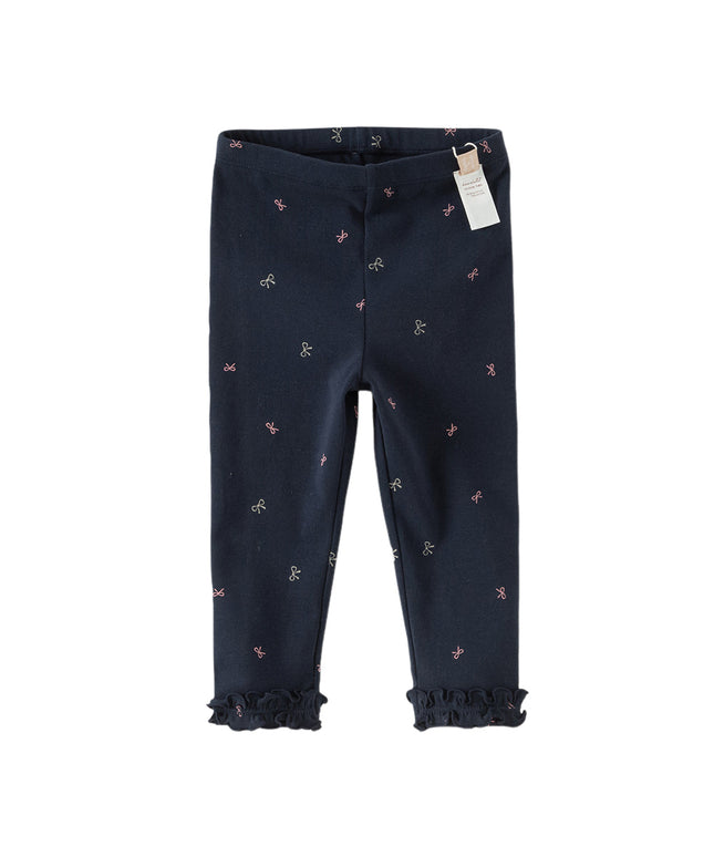 Toddler Girls Navy Blue/Grey Cute Print Slim Leggings