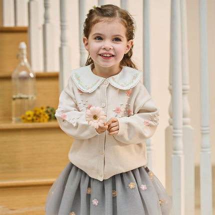 Toddler Girls Cute Apricot Outwear Soft Cotton Cardigans