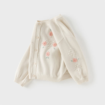 Toddler Girls Cute Apricot Outwear Soft Cotton Cardigans