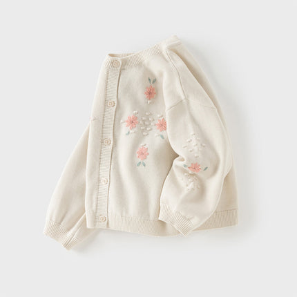 Toddler Girls Cute Apricot Outwear Soft Cotton Cardigans
