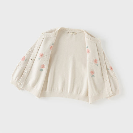 Toddler Girls Cute Apricot Outwear Soft Cotton Cardigans
