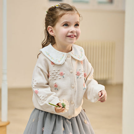 Toddler Girls Cute Apricot Outwear Soft Cotton Cardigans