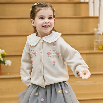 Toddler Girls Cute Apricot Outwear Soft Cotton Cardigans