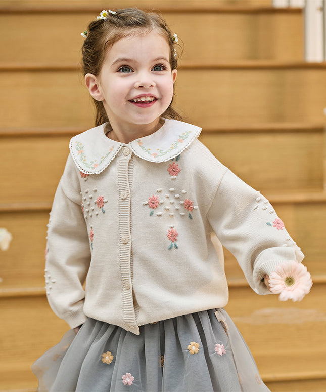 Toddler Girls Cute Apricot Outwear Soft Cotton Cardigans