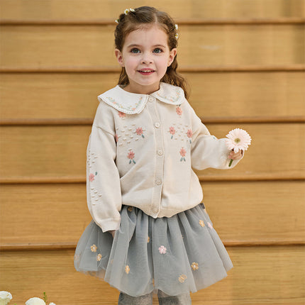 Toddler Girls Cute Apricot Outwear Soft Cotton Cardigans