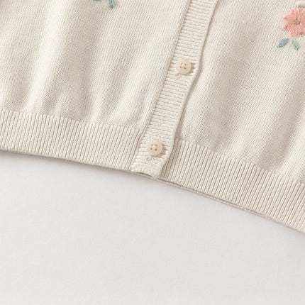 Toddler Girls Cute Apricot Outwear Soft Cotton Cardigans
