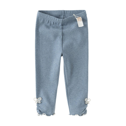 Toddler Girls Fashion Grey/Denim Blue Lightweight Soft Leggings