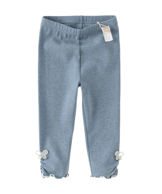 Toddler Girls Fashion Grey/Denim Blue Lightweight Soft Leggings