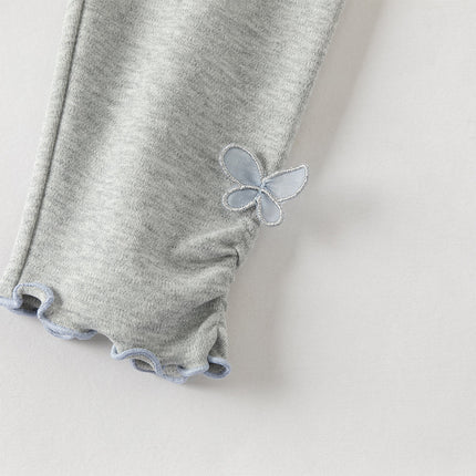 Toddler Girls Fashion Grey/Denim Blue Lightweight Soft Leggings
