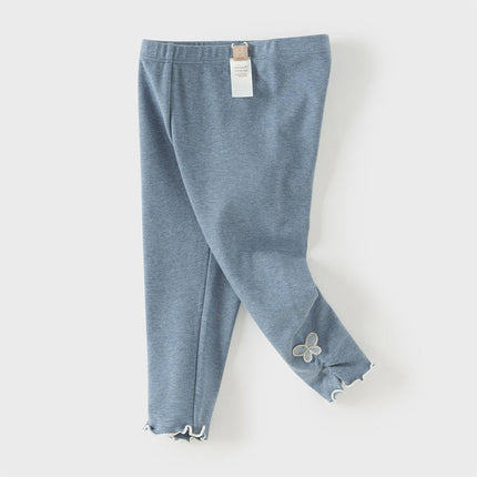 Toddler Girls Fashion Grey/Denim Blue Lightweight Soft Leggings