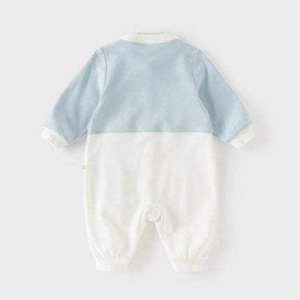 Baby Boys Casual Blue Chinese-style Cotton Comfortable Rompers