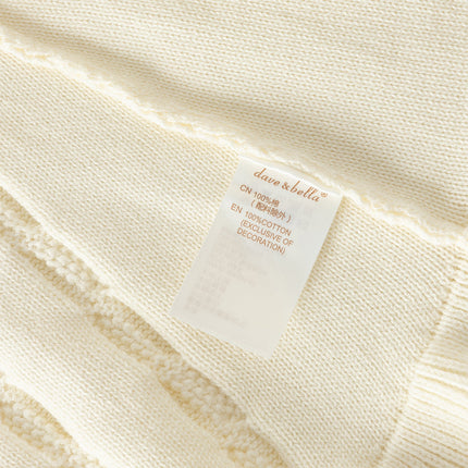 Kids Girls Pearl White Long Sleeve Soft Cotton Sweater Cardigans