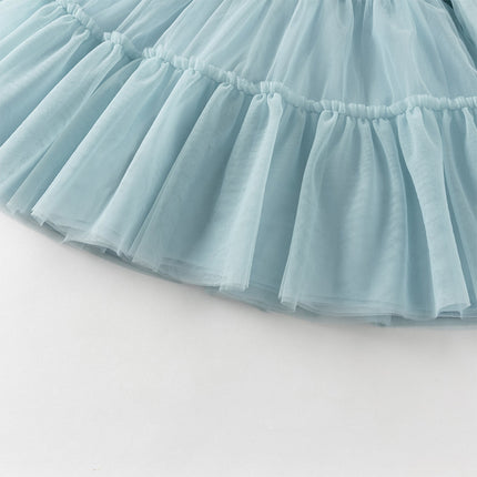 Toddler Girls Elegant Blue Long Sleeve A-line Princess Dress